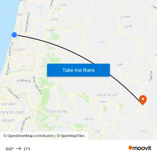 יקום to נירן map