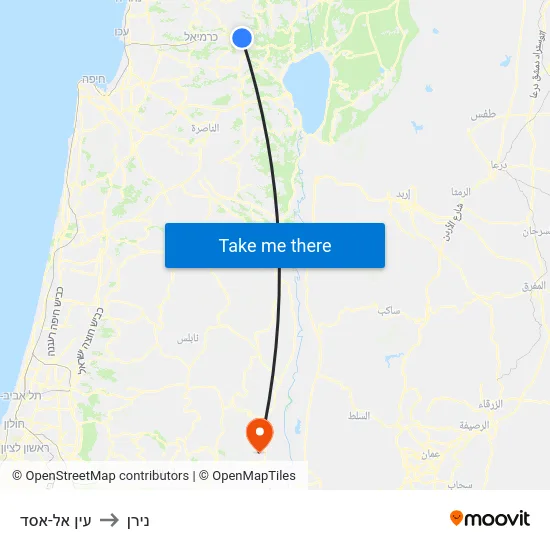 עין אל-אסד to נירן map