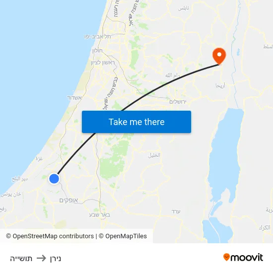 תושייה to נירן map