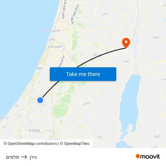 תלמים to נירן map