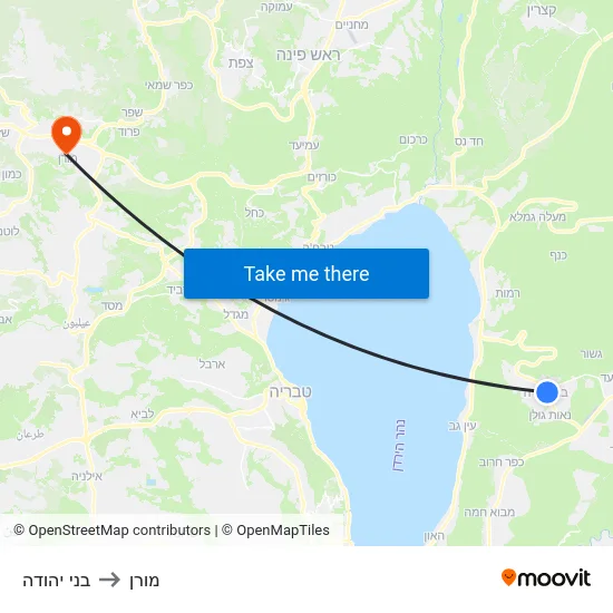 בני יהודה to מורן map