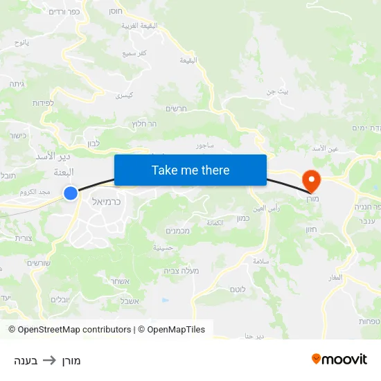 בענה to מורן map