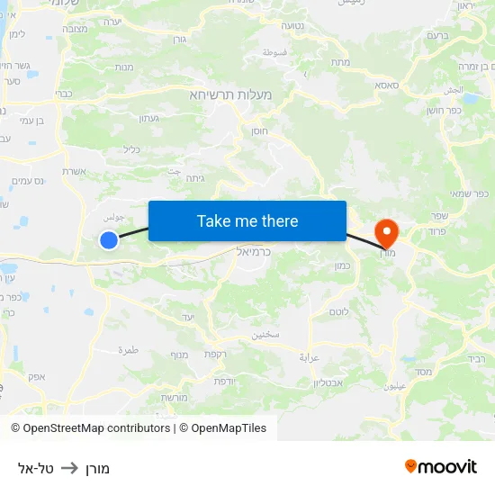 טל-אל to מורן map
