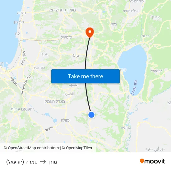 טמרה (יזרעאל) to מורן map