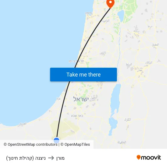 ניצנה (קהילת חינוך) to מורן map