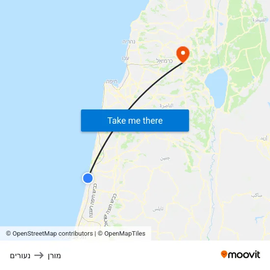 נעורים to מורן map