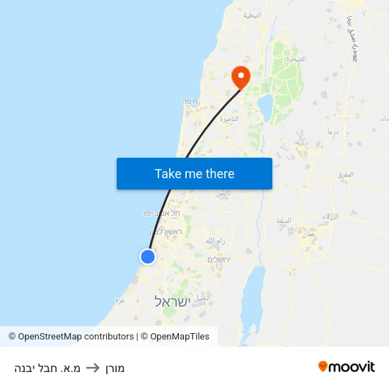 מ.א. חבל יבנה to מורן map