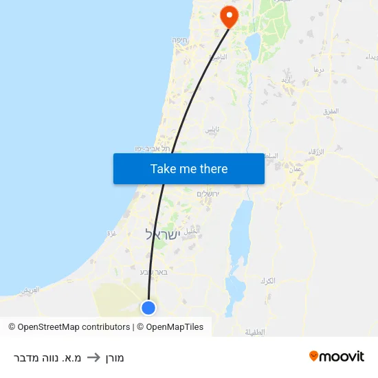 מ.א. נווה מדבר to מורן map