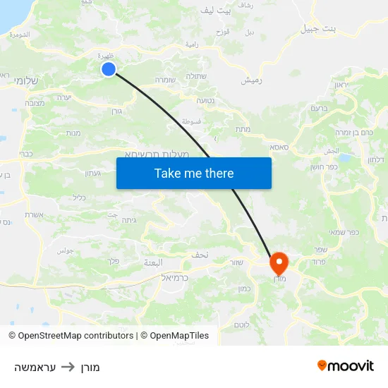 עראמשה to מורן map