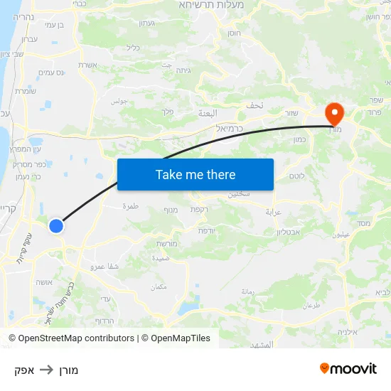 אפק to מורן map