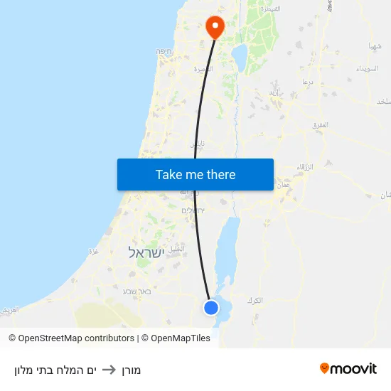 ים המלח בתי מלון to מורן map