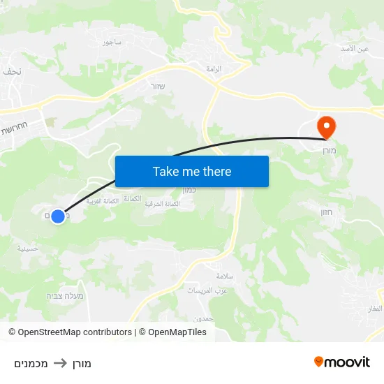 מכמנים to מורן map