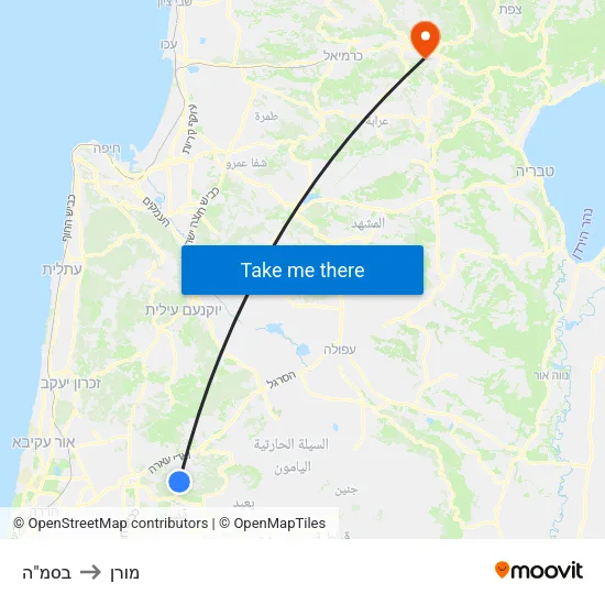 בסמ"ה to מורן map