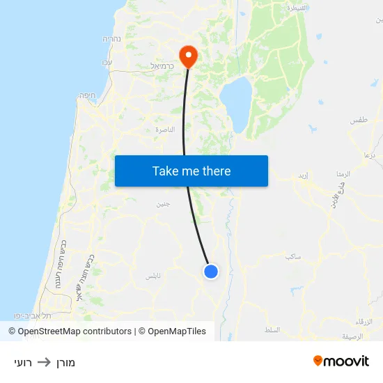 רועי to מורן map