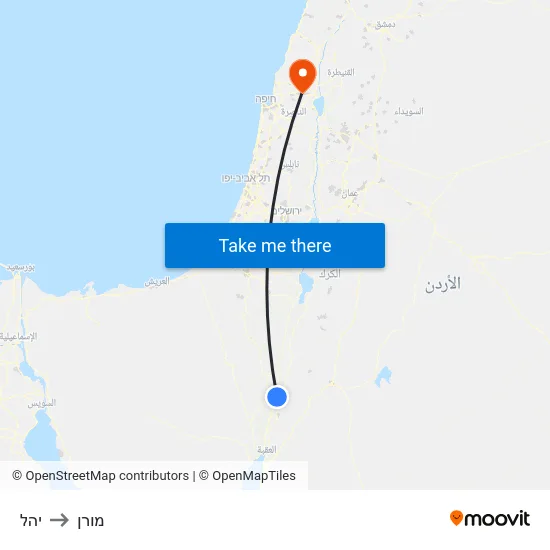 יהל to מורן map