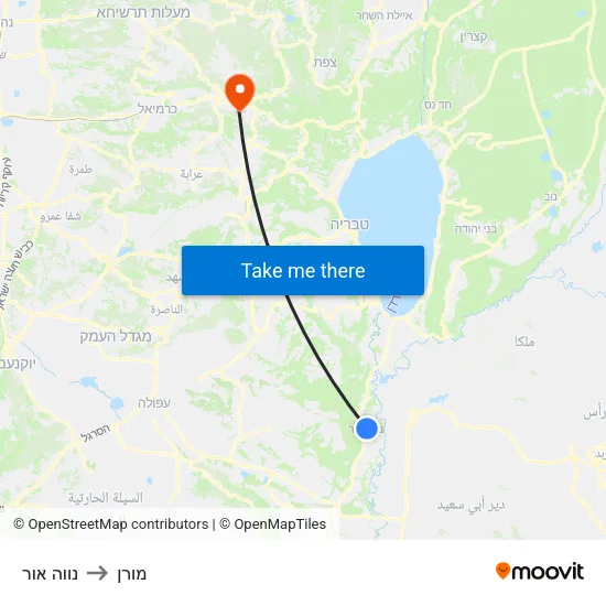 נווה אור to מורן map