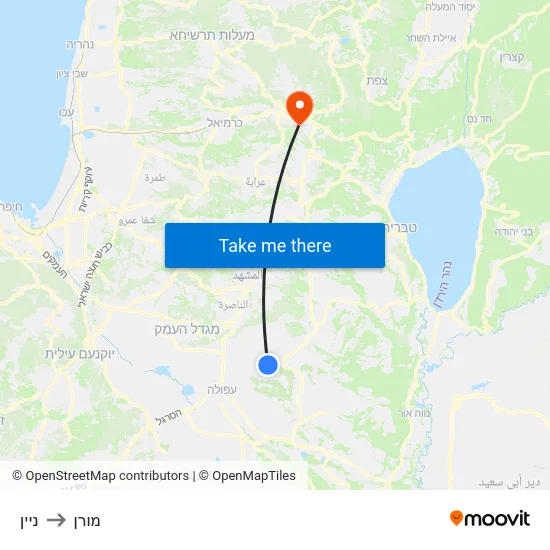 ניין to מורן map