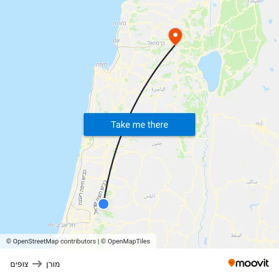 צופים to מורן map