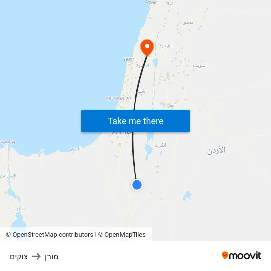 צוקים to מורן map