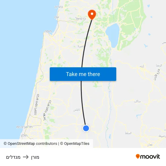 מגדלים to מורן map