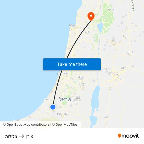 מלילות to מורן map