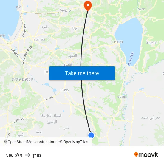 מלכישוע to מורן map