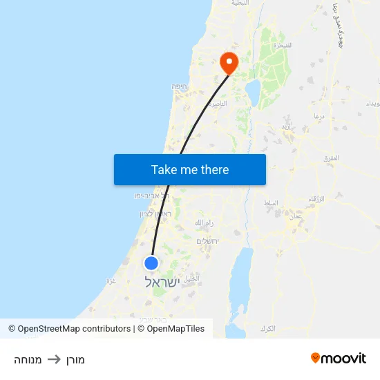 מנוחה to מורן map