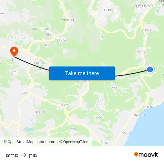 כורזים to מורן map