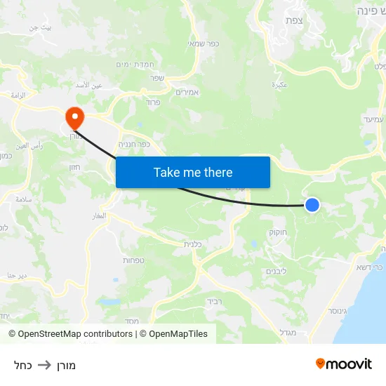 כחל to מורן map