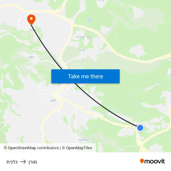 כלנית to מורן map