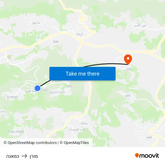 כמאנה to מורן map