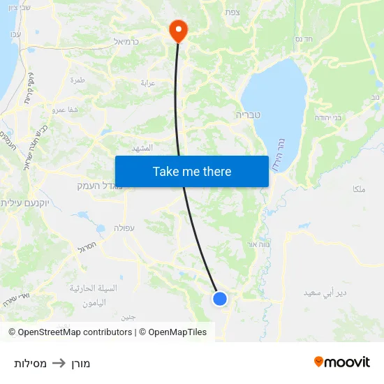 מסילות to מורן map