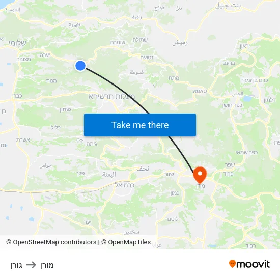 גורן to מורן map