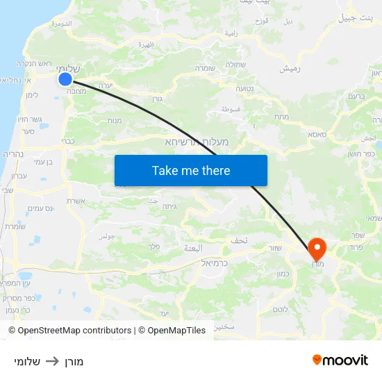 שלומי to מורן map