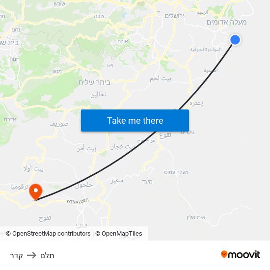 קדר to תלם map