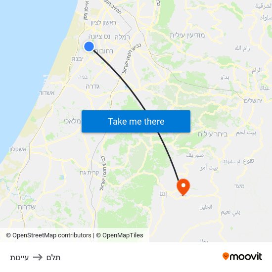 עיינות to תלם map