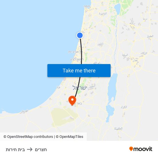 בית חירות to חצרים map