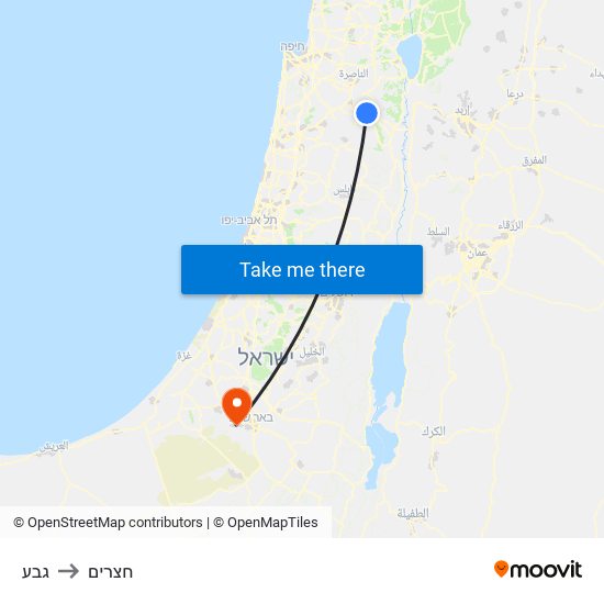 גבע to חצרים map