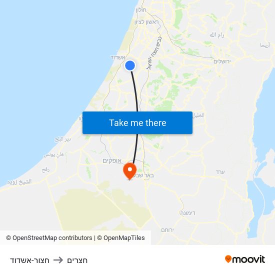 חצור-אשדוד to חצרים map