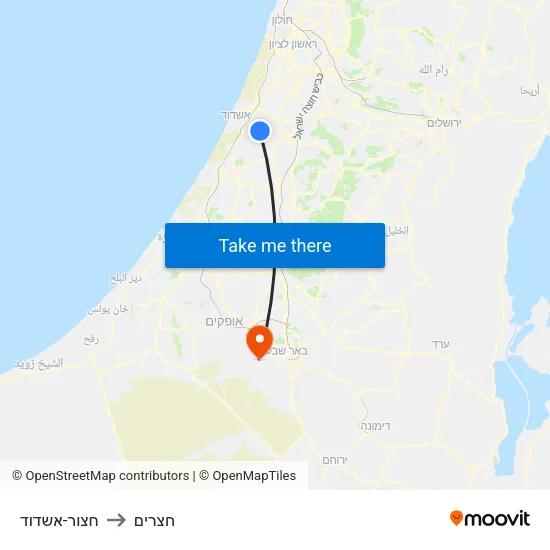 חצור-אשדוד to חצרים map