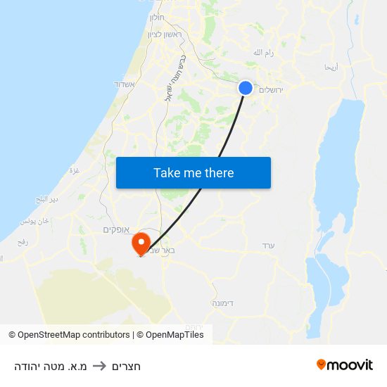 מ.א. מטה יהודה to חצרים map