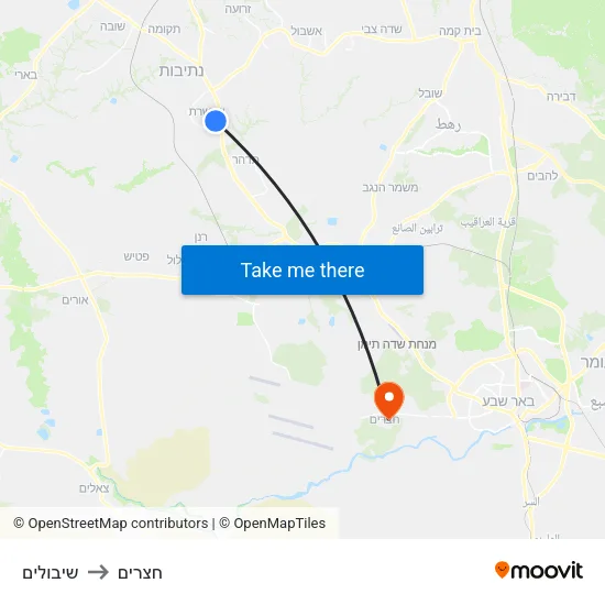 שיבולים to חצרים map