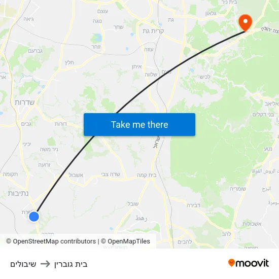 שיבולים to בית גוברין map