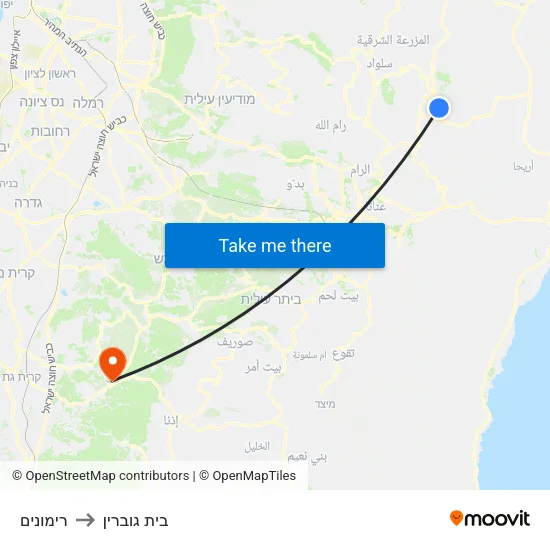 רימונים to בית גוברין map