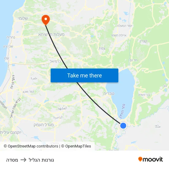 מסדה to גורנות הגליל map
