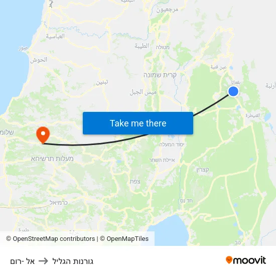 אל -רום to גורנות הגליל map