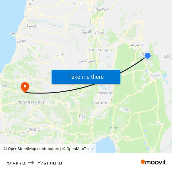 בוקעאתא to גורנות הגליל map