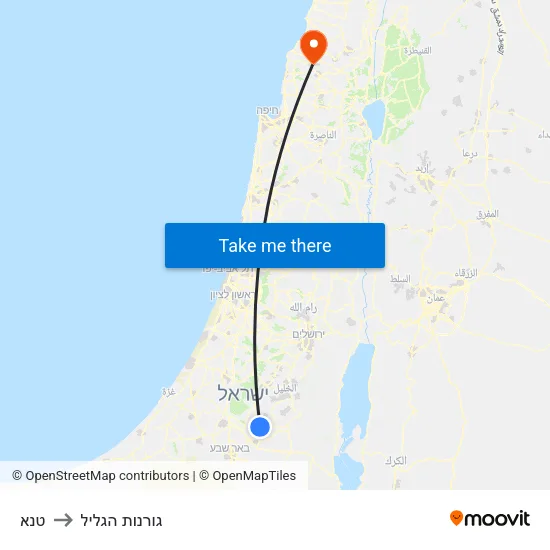 טנא to גורנות הגליל map