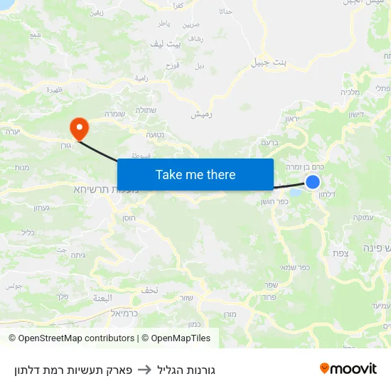 פארק תעשיות רמת דלתון to גורנות הגליל map