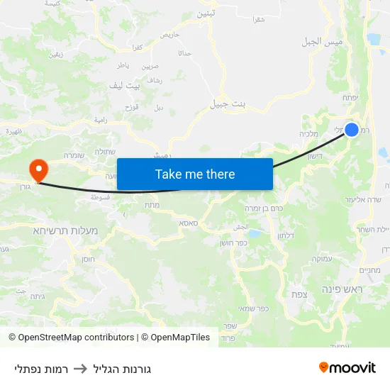 רמות נפתלי to גורנות הגליל map